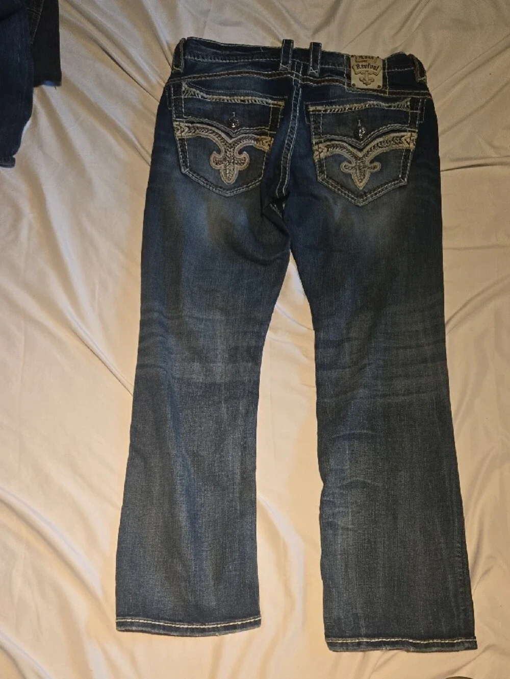 Rock Revival Men’s Dark Indigo Relaxed Straight Jeans